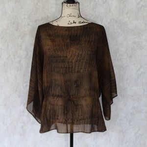 Chaps, Gorgeous, Sheer, Snakeskin Print Top - S